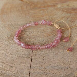 Seelenstein-Armband-Erdbeer-Quarz-verstellbar