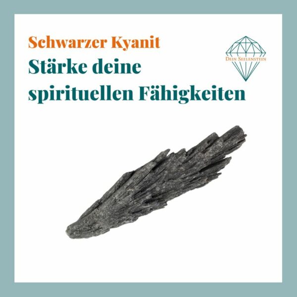 Seelenstein-Heilstein-schwarzer-Kyanit-Spruch