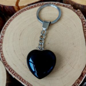 Seelenstein-Schlüsselanhänger-Obsidian-Herz