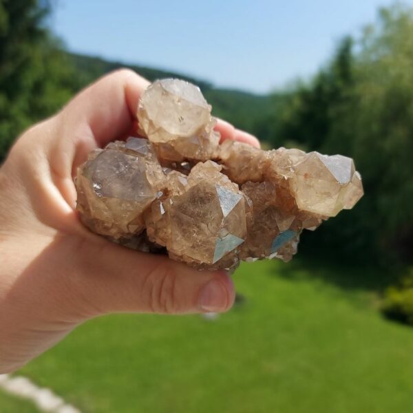 Seelenstein-Spezialstein-Citrine-Rauchquarz-Cluster