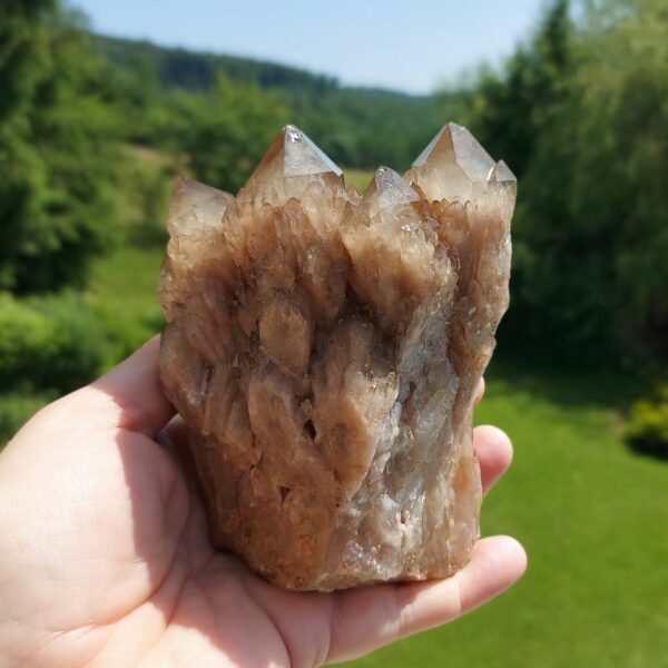 Seelenstein-Spezialstein-Citrine-Rauchquarz-Cluster