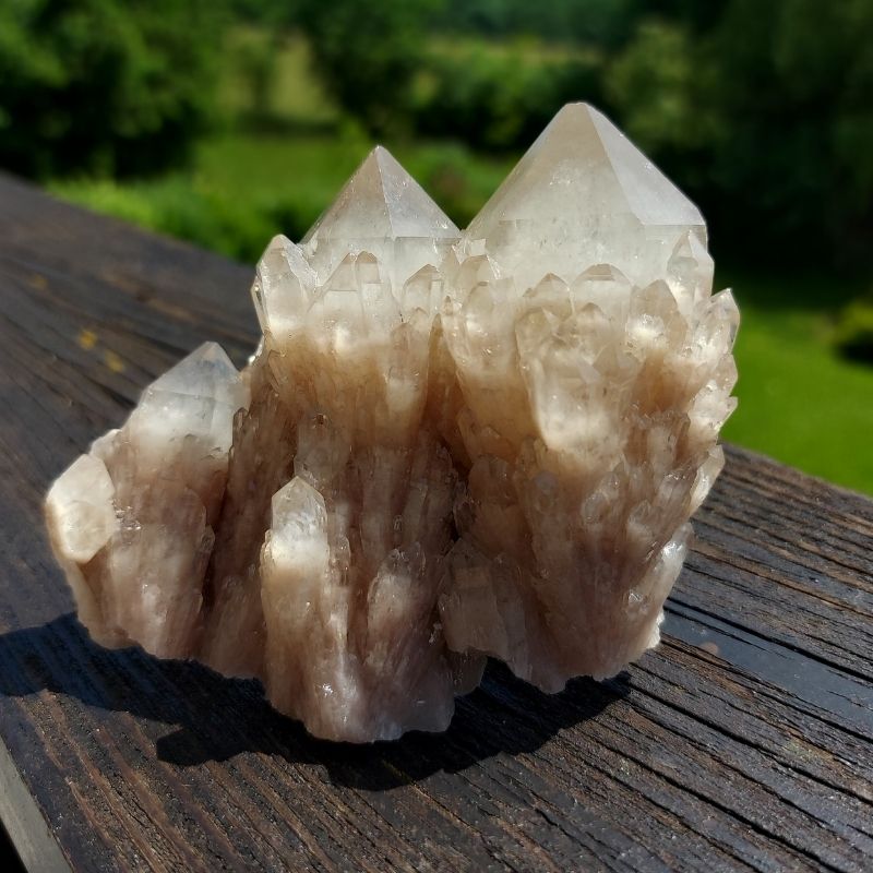 Seelenstein-Spezialstein-Citrine-Rauchquarz-Cluster